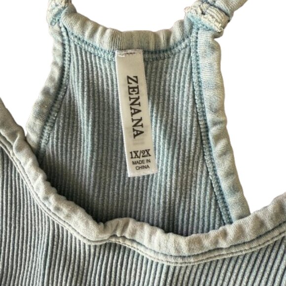 ☀️ Light Blue Fitted Crop Tank Top - Picture 2 of 3